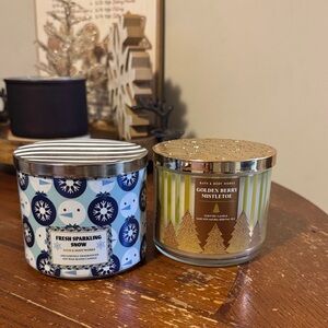 Bath & Body Works Blue and Gold Scented Candle Duo